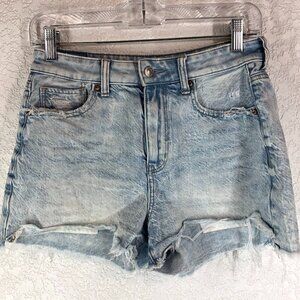 American Eagle Comfort Stretch Waistband Distressed Mom Shorts Size 4